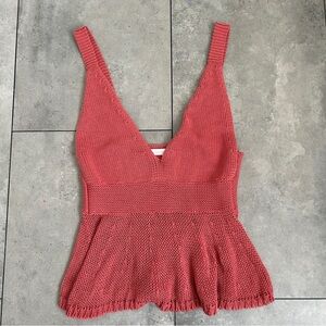 See by Chloe rose pink knit peplum tank blouse XS